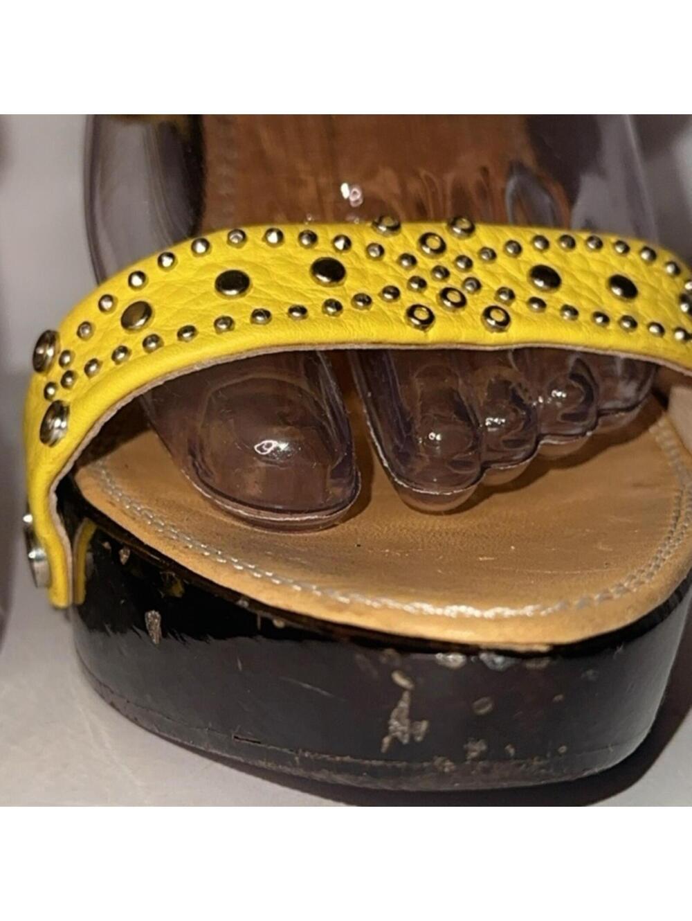 Versace Studded High Heel Mule Slide on Sandals Size 39 Fits an 8.5 - Picture 4 of 8